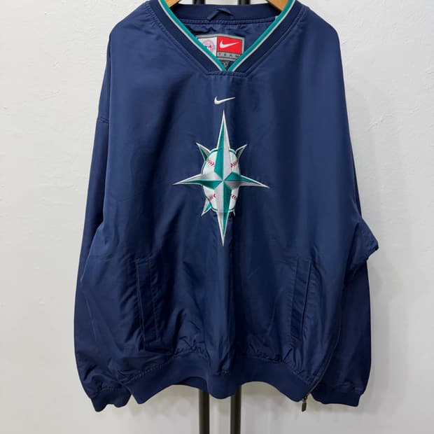정품) 나이키 MLB 시애틀 매리너스 바람막이 맨투맨 L