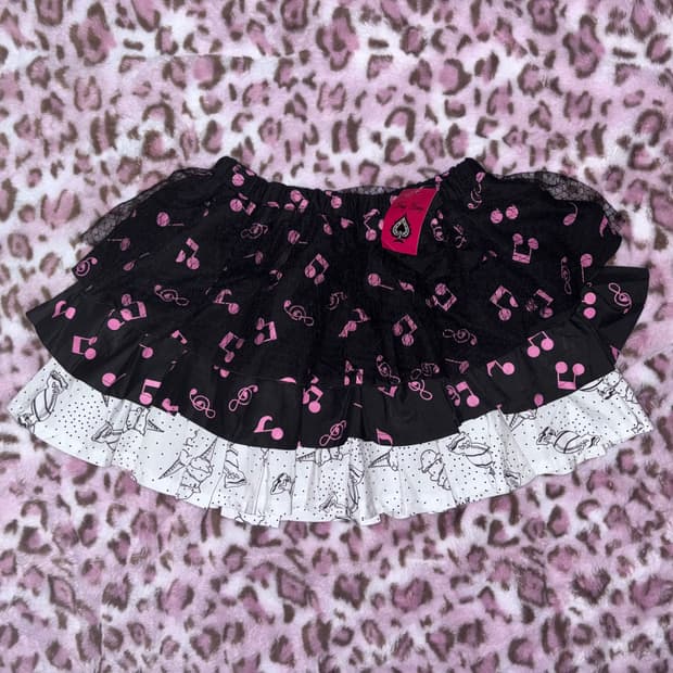 drug honey 드러그허니 캉캉스커트 하라주쿠 음표 블랙 핑크 치마