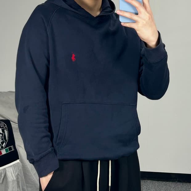 폴로 랄프로렌 레드포니 네이비 후드티 L 