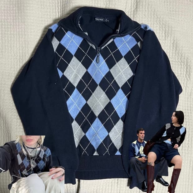 Nautica 노티카 아가일패턴 니트 XL