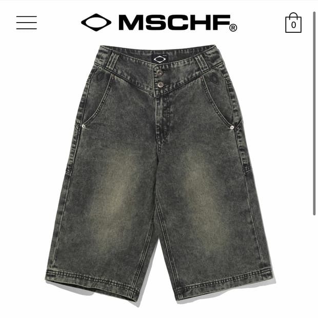 미스치프 워시드 버뮤다 팬츠 블랙그린 S