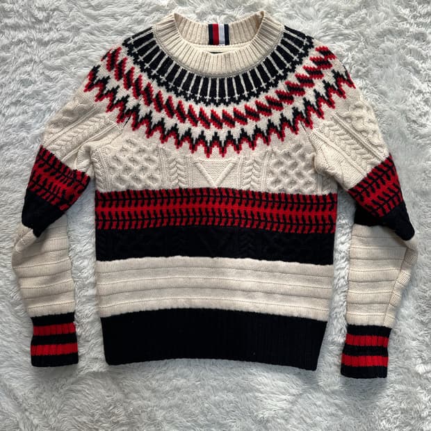 타미 힐피거 페어 아일 패턴 스웨터 S