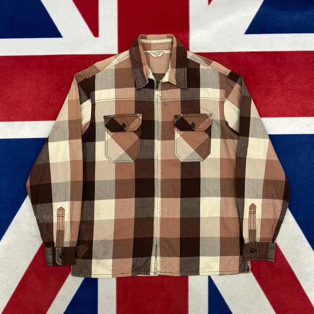 리바이스 체크 셔츠 블루종 L 