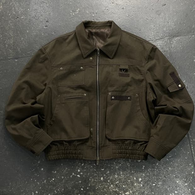 100 엘무드 워크 포켓 치노 블루종 자켓 