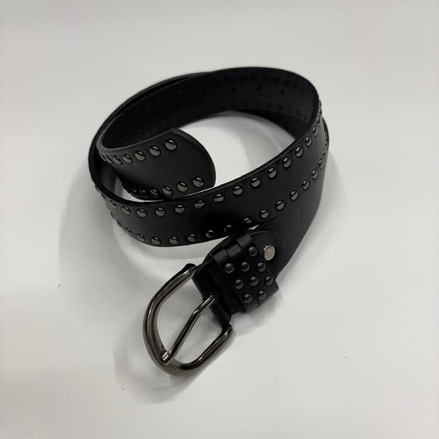빈티지 더블 스터드 레더 벨트 Stud Leather Belt