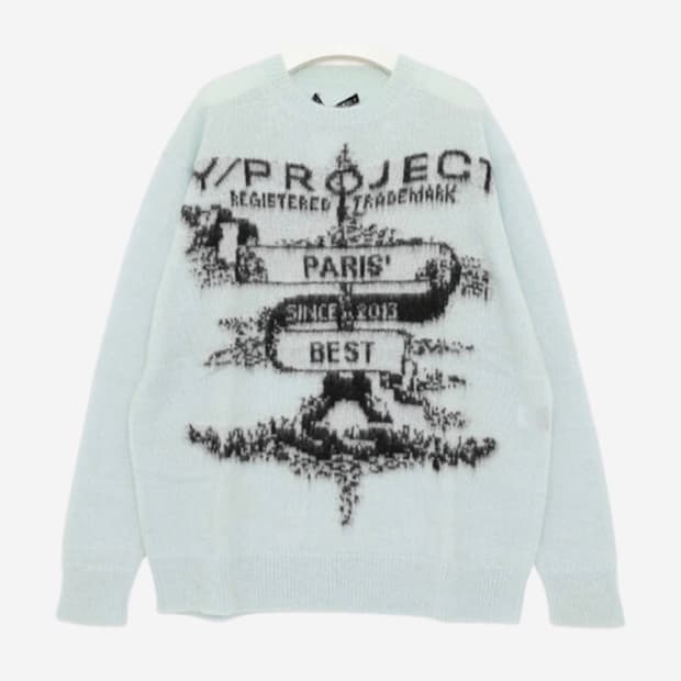 와이프로젝트 파리 베스트 모헤어 니트 베이비블루