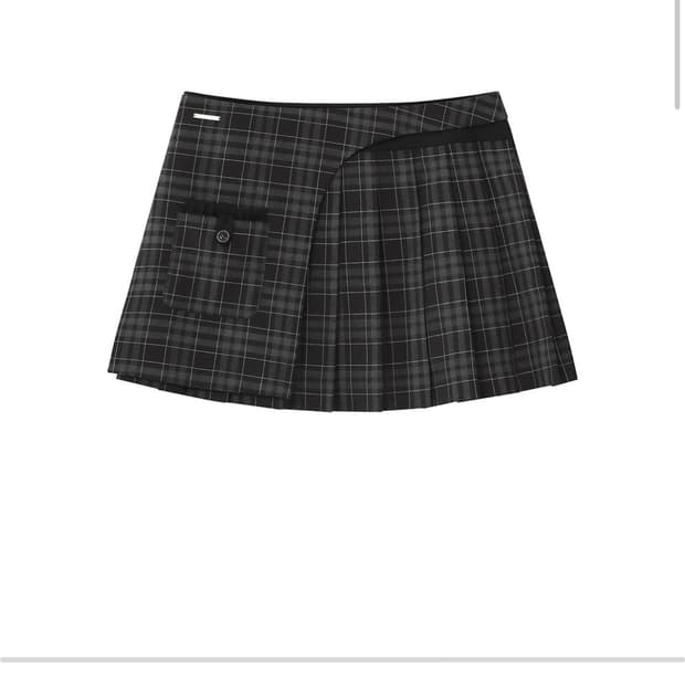 미세키서울 레이어드 체크 스커트 