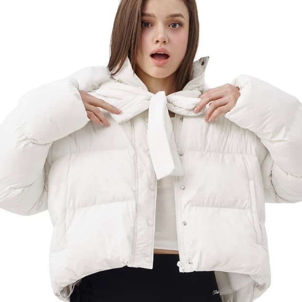 클리시어 Snowy ribbon puff jacket 패딩