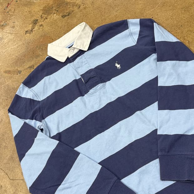 폴로 랄프로렌 스트라이프 카라 긴팔티셔츠