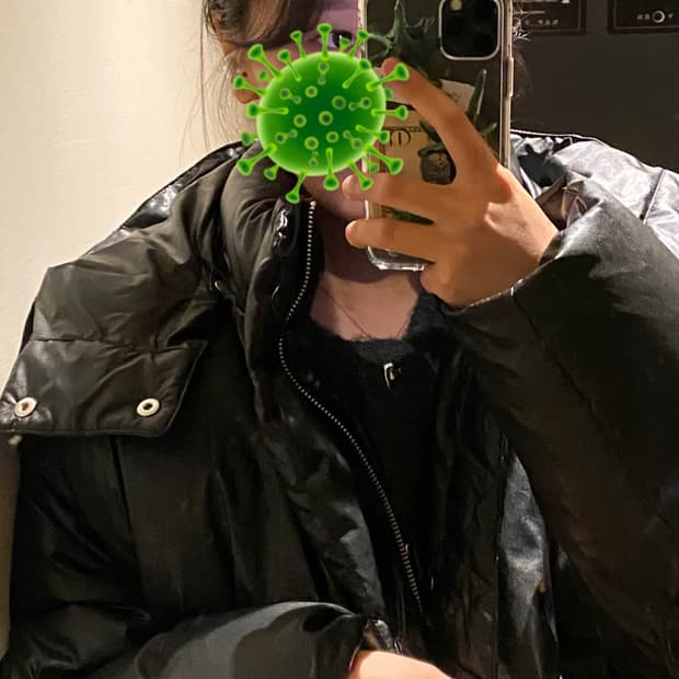 비비스튜디오 LEATHER SHORT BIG PUFFER [BLACK]