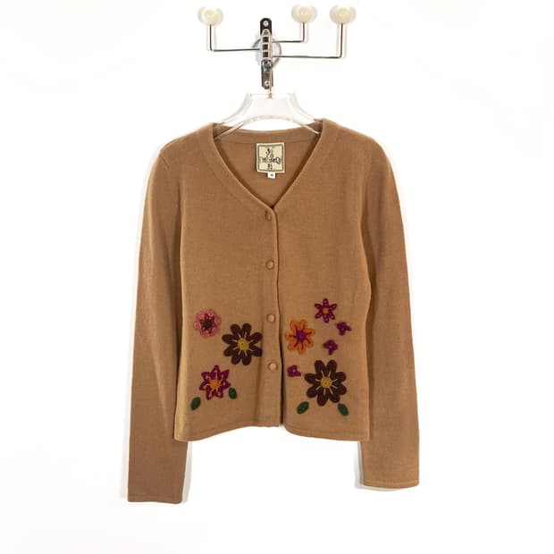 조코모몰라 플라워 스티치 울 가디건