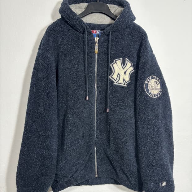 00s WWS MLB 뉴욕 양키스 플리스 후드 집업 100사이즈