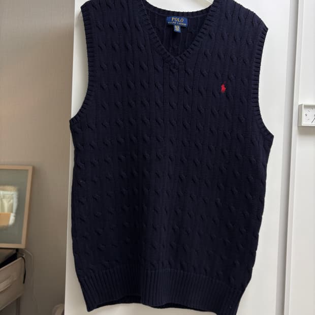 폴로 네이비 니트 조끼 Xl