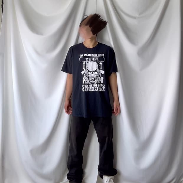 fruit of the loom 프루트오브더룸 해골 프린팅 반팔