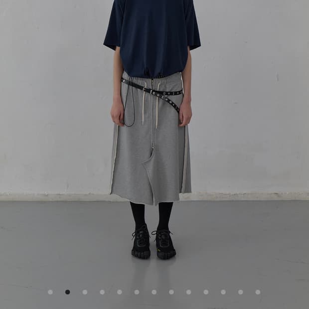 LCDC RAW CUT DETAIL JERSEY SKIRT (MELANG