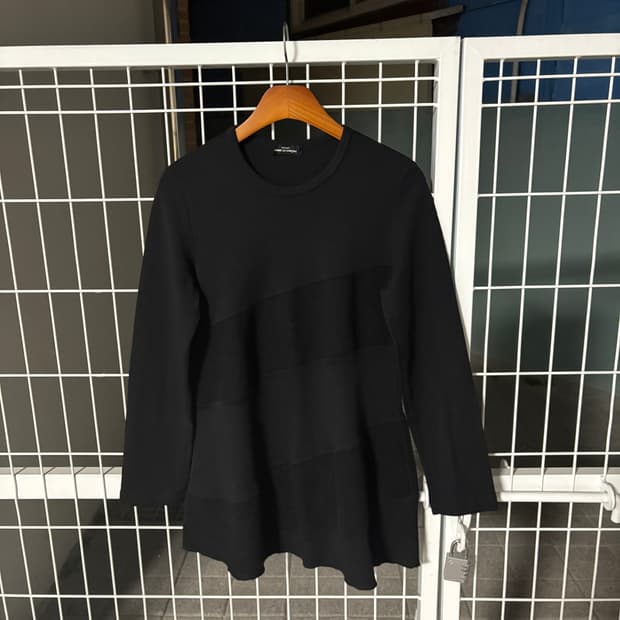 꼼데가르송 트리콧 비대칭 패널 롱 니트