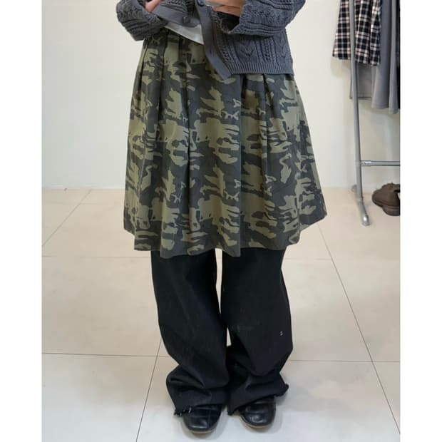빈티지 카모 스커트