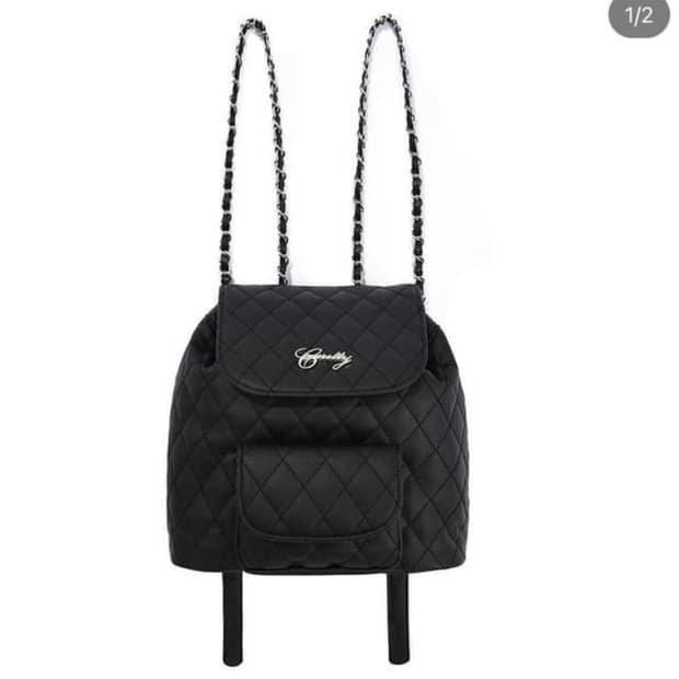 큐리티 퀼팅백팩 블랙