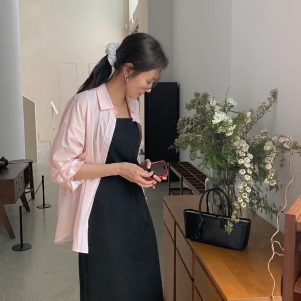 sie 시에 로안 코튼 롤업 셔츠