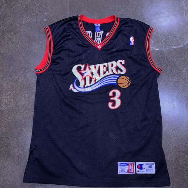 챔피온 필라델피아 식서스 앨런 아이버슨 스윙맨 져지 XL