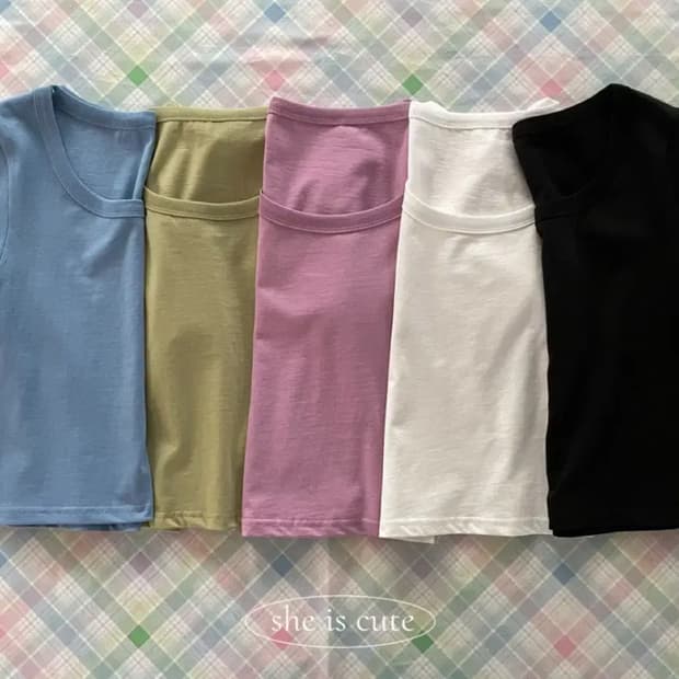 쉬이즈큐트 수피마U넥 그린 새상품&핑크 1회 착 일괄판매