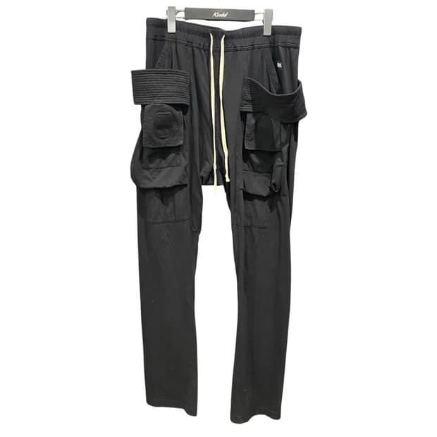 릭오웬스 다크쉐도우 드로우스트링 크리치 카고팬츠 블랙 xs