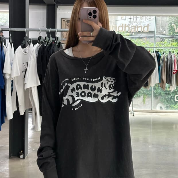 휴먼메이드 타이거로고 롱슬리브