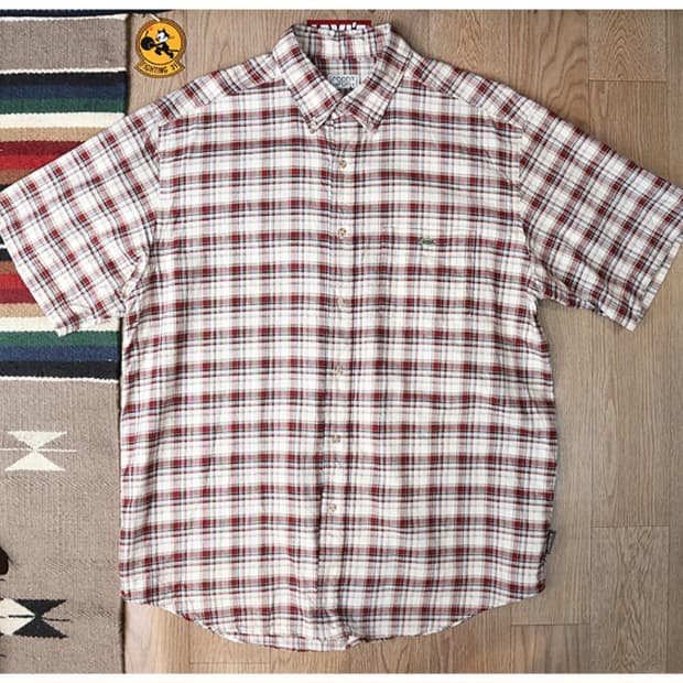 
일본판 90-00S LACOSTE 라코스테 코튼100% 빈티지 체크남방