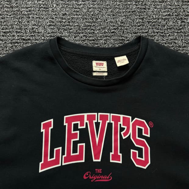 리바이스 빅로고 박시핏 스웻 셔츠 블랙 1356