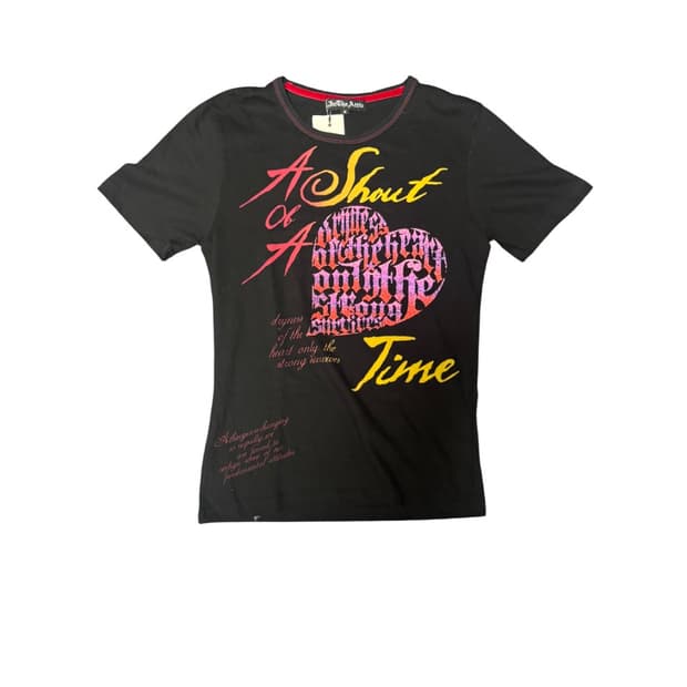 In the Attic Heart Printed Black T-Shirt