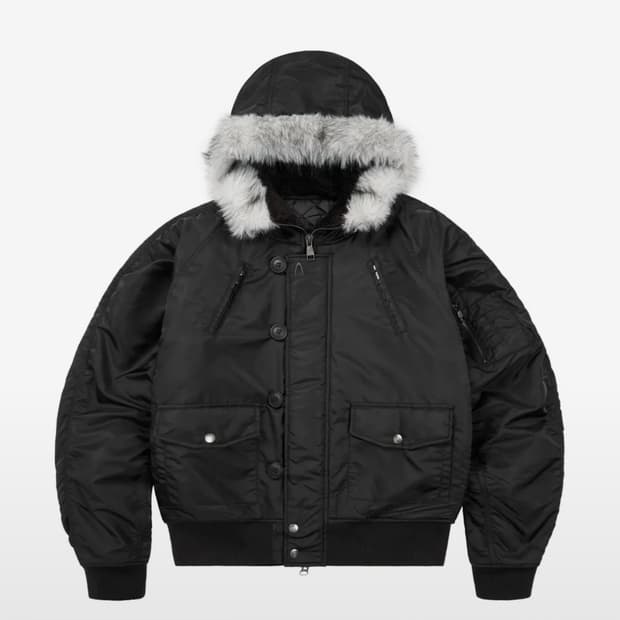 아캄 블루종 1사이즈 (미착용)Hooded Fur MA-1 Jacket