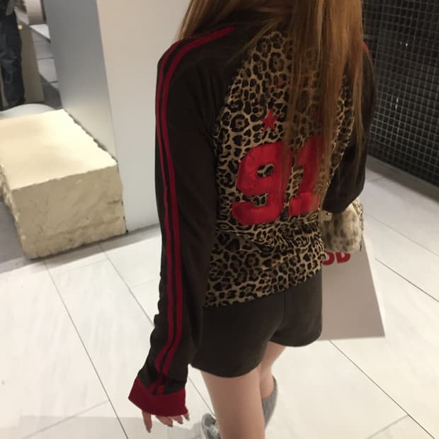 Badblood 레오파드 집업 레드