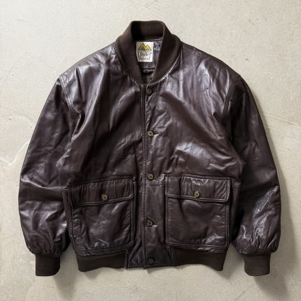 Underwood Cowhide Leather Bomber Jacket 