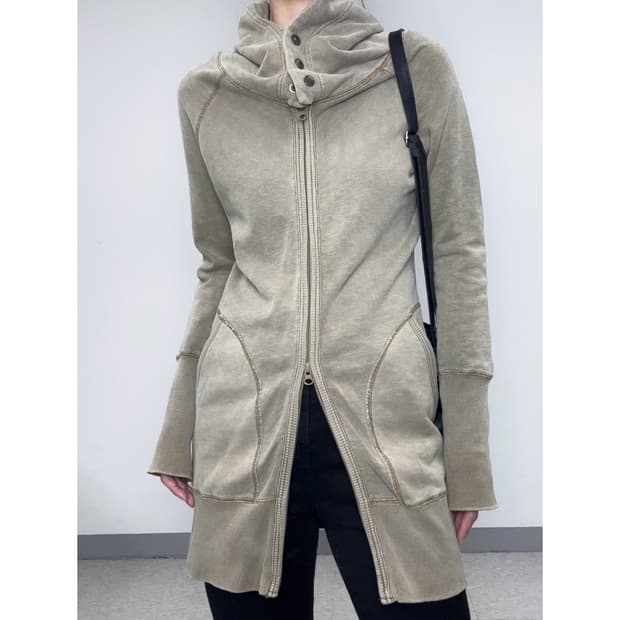 빈티지 투웨이 하이넥 후드집업 원피스 y2k