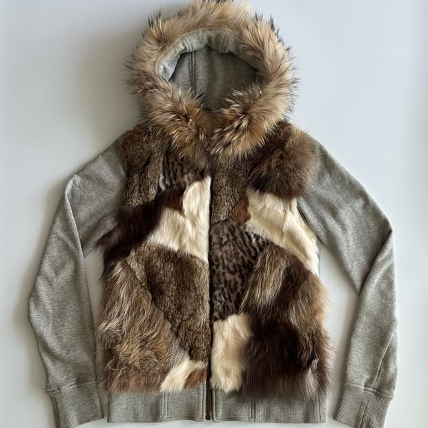 SERGEANT SALUTE Fur Zip-up Hoodie