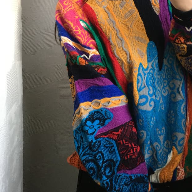 Coogi 쿠지 멀티컬러 케이블 니트 