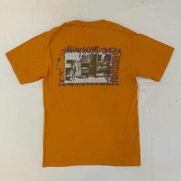 스투시 사운드 시스템 반팔 티셔츠 오렌지