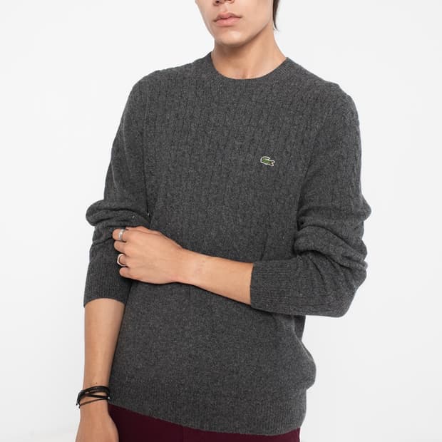 라코스테 남성 케이블 니트