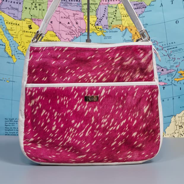 요지야마모토 Ysaccs 포니 헤어 레더 백