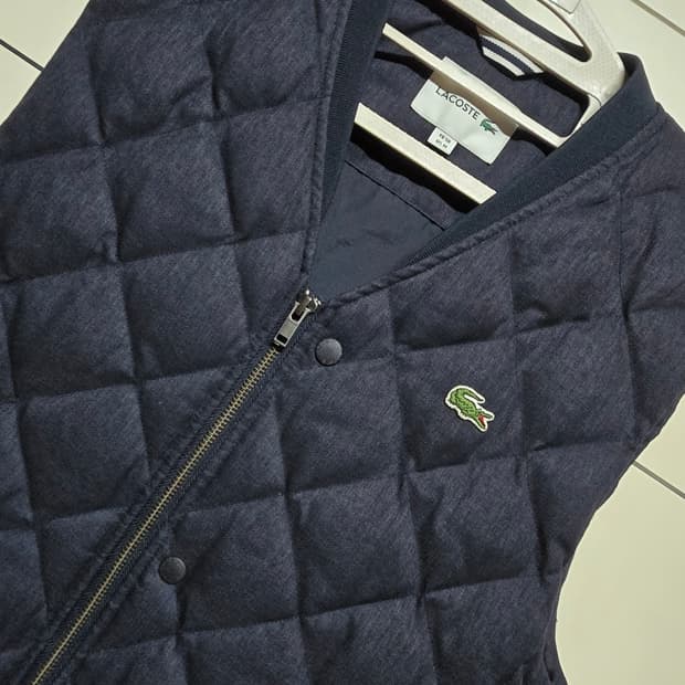 라코스테 정품  남성 덕다운 퀼팅 조끼패딩