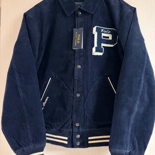 폴로 코듀로이 바시티 레터맨 자켓 M