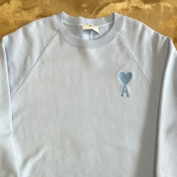 XXL 아미 빅로고 스카이블루 코튼 맨투맨