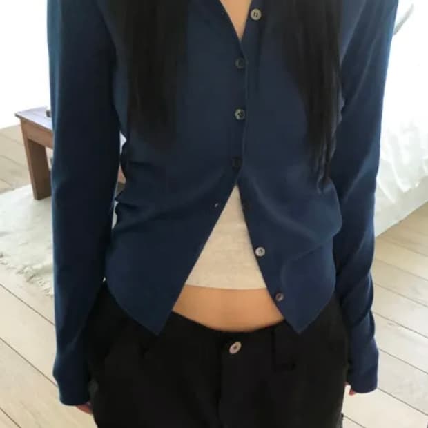 이즈이즈 가디건 블루
