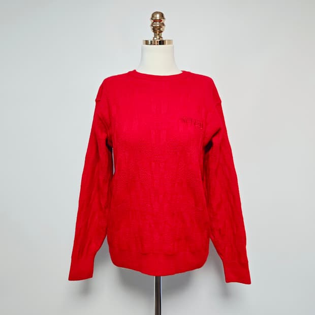 겐조 골프 울100 레드 니트