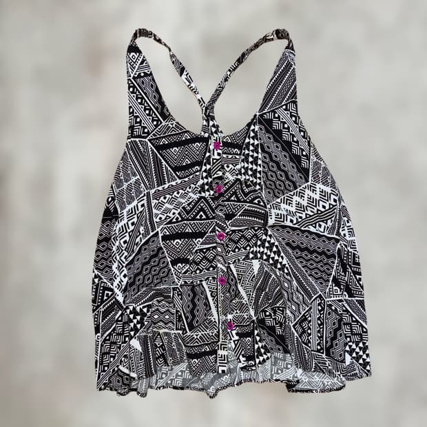 0025 - Ethnic black Purple Top