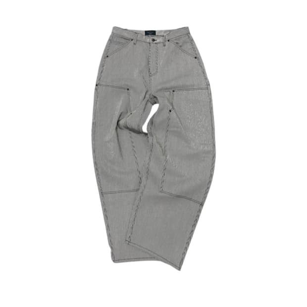 STRIPE ENGINEERS DOUBLE KNEE WORK PANTS