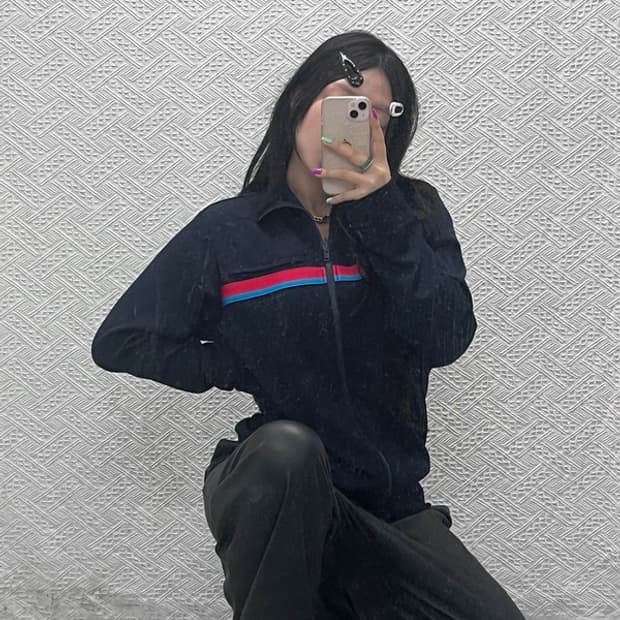 오니츠카 타이거 올드스쿨 배색 라인 져지 집업 100 C06999