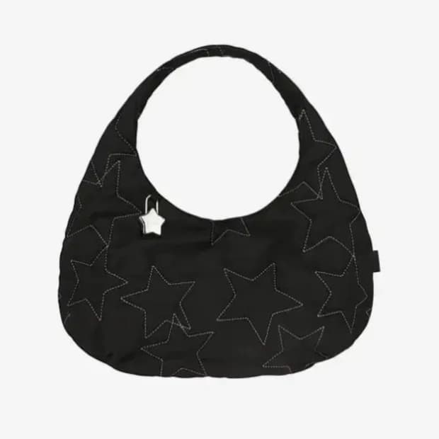 오호스 Starquilt padded Hobo Bag / Black