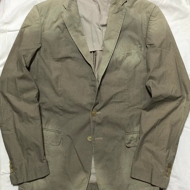 52) 마틴 마르지엘라 체크 그라데이션 자켓