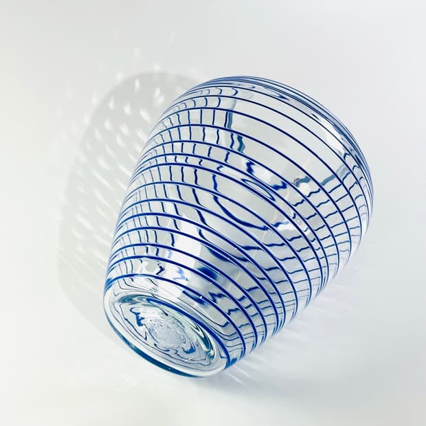 Vintage blue coil artglass vase